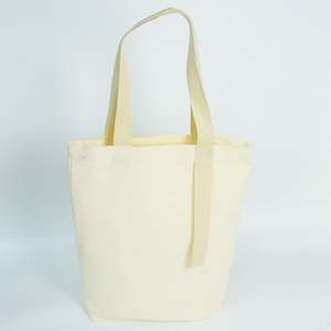 Sacs fourre-tout en toile naturelle avec logo personnalisé, fermeture épaule, réutilisables, lavables, pour courses, artisanat et décoration - Product Image 6