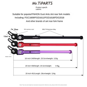 Béquille de vélo en aluminium Mr.TiPARTS <span class=keywords><strong>pour</strong></span> vélo FGC1609, roues de 16/<span class=keywords><strong>20</strong></span> <span class=keywords><strong>pouces</strong></span> - Product Image 3