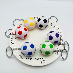 <span class=keywords><strong>Porte</strong></span>-<span class=keywords><strong>clés</strong></span> créatif en plastique léger en forme de ballon de football avec mousqueton, 4 cm, impression numérique de dessin animé, grand pendentif pour accessoires - Product Image 1