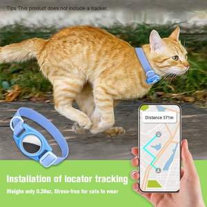 طوق للحيوانات الأليفة مزود بحامل Airtag، طوق أمان مرن للحيوانات الأليفة مع حامل Airtag، خفيف الوزن وسهل التركيب والتعديل لطوق القطط - Product Image 3