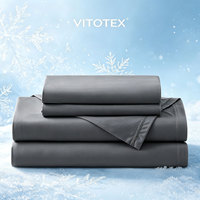 Draps de lit rafraîchissants taille double pour sueurs nocturnes, tissu respirant anti-humidité, ensemble de literie doux avec 2 taies d'oreiller