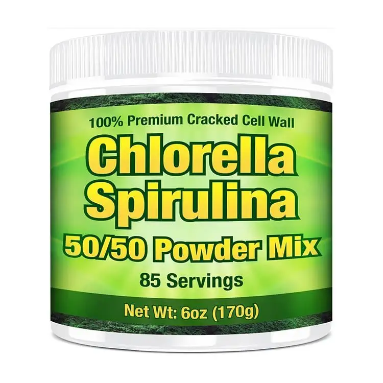 Pó de Clorella Spirulina Premium cultivado à luz solar não OGM de marca própria