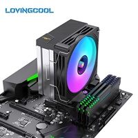 Refroidisseur CPU Lovingcool 12CM avec 5 dissipateurs thermiques en cuivre argenté, refroidissement silencieux, compatible LGA1700 AM5, fournisseur vérifié.