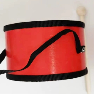 Wholesale Bright Red Double-sided Hand Snare <b>Drum</b> With Carry Strap And Wood Mallet For Children Performance - Product Image 3