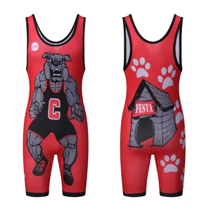 Wrestling canotta stile classico due pezzi Design uomo Wrestling uniforme cuciture strette tuta da Wrestling