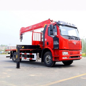 Grue à flèche rigide haute performance FAW JH6 de 8 à 10 tonnes montée sur camion avec benne de chargement pour la logistique - Product Image 3