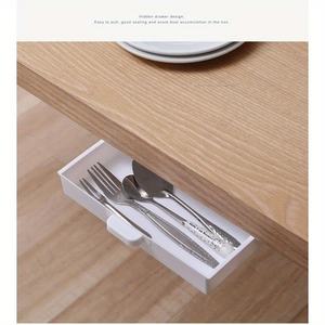 Boîte de rangement dissimulée en gros pour tiroir de bureau, support de table en plastique auto-adhésif, organisateur simple pour articles divers, cosmétiques et papeterie - Product Image 3