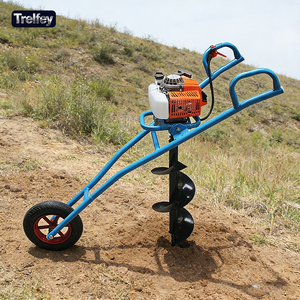 Trivella a Benzina Professionale 99cc per Lavori Pesanti, con Carrello, per Scavo di Buche e Preparazione del Terreno - Product Image 1