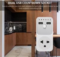 Soket listrik 10HR, pengatur waktu mundur tunggal yang dapat diprogram untuk saklar antarmuka USB dengan colokan