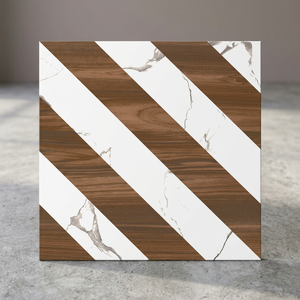 Carreaux de sol en céramique porcelaine semi-mat effet brique 400x400mm, émaillés, qualité supérieure pour intérieur de salle de bain - Product Image 4