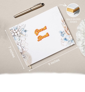 Competitive Pricing and Flexible MOQ 9"x7" Hardcover Custom Gold Foil <b>Guestbook</b> Personalized <b>Wedding</b> Guest Book with Pen - Product Image 3