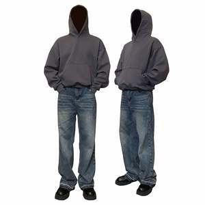 H5455 Proveedor de Ropa al por Mayor, Sudaderas Personalizadas de Color Sólido, 360 Gsm, Mezcla de Algodón, Corte Holgado, para Hombre - Product Image 5