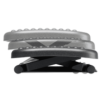 Repose-pieds carré noir en plastique ergonomique réglable en hauteur pour bureau, mobilier de bureau moderne, usage commercial, pré-assemblé