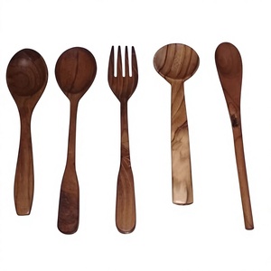 Juego de Cubiertos de Madera de Acacia Vintage, Acabado Mate Sostenible, Hecho a Medida, para Fiestas, Bodas, Hoteles, Uso Doméstico, Uttar Pradesh - Product Image 2