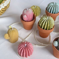Bougie de jardin artisanale personnalisée bougie en pot de cactus pour plantes bougies succulentes parfumées au soja uniques et créatives pour la décoration de bureau