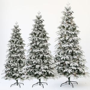 Grand <span class=keywords><strong>sapin</strong></span> artificiel de Noël de <span class=keywords><strong>120</strong></span> <span class=keywords><strong>cm</strong></span> en PE, avec cônes de pin et flocons de neige blancs, idéal pour les supermarchés commerciaux et la décoration intérieure. - Product Image 6