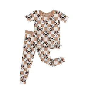 Factory manufacturer baby clothes summer short sleeve bamboo toddler kids pajamas clothing set