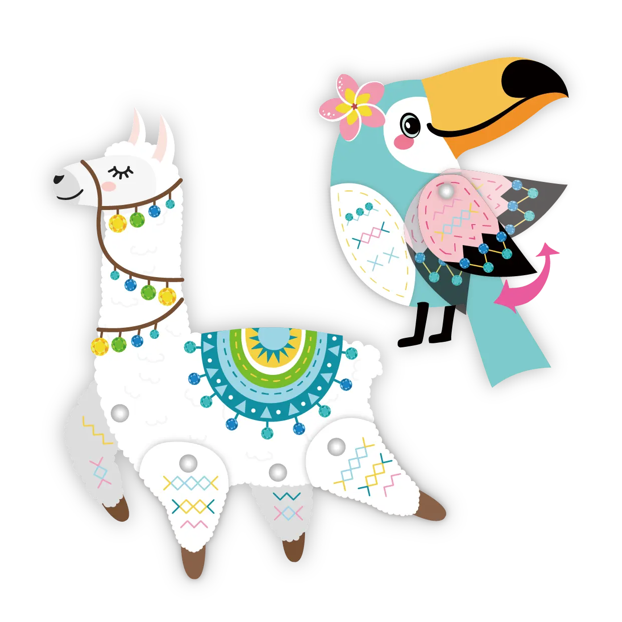 Bâtons de couture d'animaux mobiles, 10 pièces, artisanat fait à la main, dessin animé, jouet de bricolage pour enfants, 2020