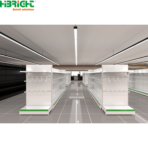 Étagère de supermarché en métal robuste avec revêtement en poudre époxy, installation rapide pour l'étagérage des magasins d'alimentation, présentation des aliments/boissons - Product Image 2