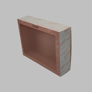 Design personnalisé 350gsm papier d'art rose couleur boîte de présentation cosmétique offset clair PET vernis à ongles huile crème pour le visage mat stratification - Product Image 1