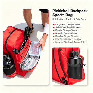 Mochila DE TENIS Pickleball deportiva con estilo de gran capacidad BSCI Factory 2 en 1 Pickleball Bag con enfriador incorporado - Product Image 2