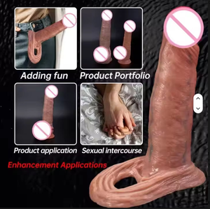 Gaine pénienne réaliste 3 tailles différentes accolades de loup mâle pour hommes avec préservatif Silicone liquide souple jouets sexuels pour adultes pour hommes % - Product Image 4