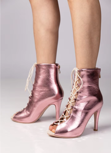 Golden Open Toe 9,5 cm Ballroom Latin Salsa Dance Shoes Tango Jazz Chacha Bachatas Dance Boots - Product Image 5