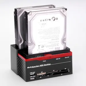 PSDA 3D 2.5 "/3.5" SATA IDE Hard Drive, stasiun Dok Hard Disk, kandang HDD SSD eksternal pembaca kartu HD Hub USB OTB/OTC Offlin