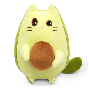 ตุ๊กตาแมวน่ารักสีเขียวอ่อน ขนนุ่ม รูปหน้าแมว ตัวอักษร <span class=keywords><strong>Funny</strong></span> Tail Brown Avocado Kernel ของขวัญสำหรับทุกวัย หมอนอิงรูปอะโวคาโด - Product Image 1