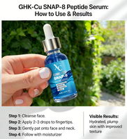 Sérum multi-peptides GHK-Cu Snap-8 pour soins de la peau ODM OEM 30 ml, anti-rides, raffermissant, hydratant, sérum pour le visage au peptide de cuivre bleu