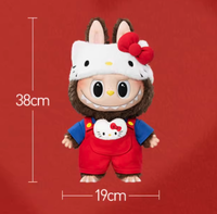 Peluche originale POPMART Labubu Hello Kitties en collaboration, boîte mystère, 38 cm, grand Labubu