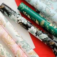 Matériaux floraux imperméables, emballages pour sapins de Noël, papier d'emballage floral de Noël imprimé pour les fleuristes