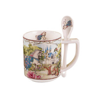 Tasse en céramique créative, rétro et luxueuse, idéale pour le petit-déjeuner, le lait, le jus ou le café, tasse à thé en céramique de luxe