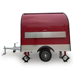 Red Street Mobile Kitchen fast food trailer, round food cart