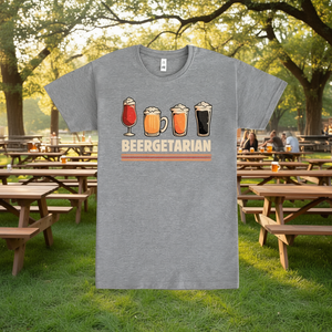 Camiseta Beergetarian gris unisex para adultos, talla mediana, diseño de regalo para amantes de la cerveza - Product Image 3