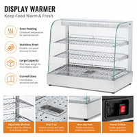 Vitrine chauffante commerciale de comptoir pour boulangerie, pâtisserie et pâtisseries