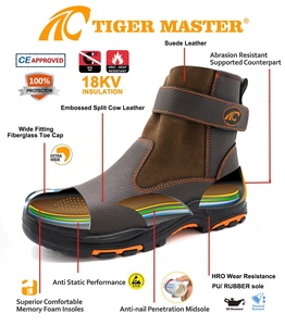 Scarpe Antinfortunistiche OEM <span class=keywords><strong>HRO</strong></span> con Suola in Gomma Antiscivolo e Antipuntura, Puntale in Fibra di Vetro, Resistenti a Rischi Elettrici 18kV per Saldatura - Product Image 6