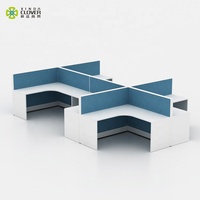 Aménagement de bureau modulaire Table de bureau cubique moderne Station de travail de séparation pour 4 personnes
