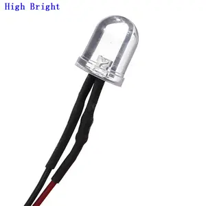 Led f5 dc 高亮度粉红色 12 24 9 5 伏 0.5w 白色 led 8毫米 UV IR pre wired 带 led 二极管支架的二极管