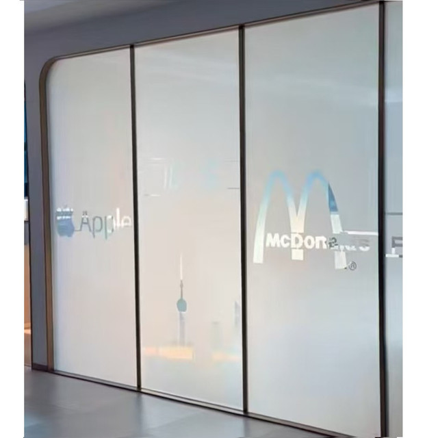 Customizable Self-Adhesive PDLC Smart Film with Logo & Pattern Decorative Switchable Privacy Glass Film for Hotel Windows