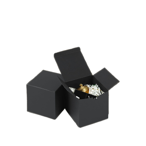 Boîtes d'emballage cubiques noires mates, boîtes cadeaux en carton ondulé à rabat supérieur, petits contenants pour bougies avec rembourrages - Product Image 1