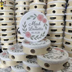 <span class=keywords><strong>Strumenti</strong></span> <span class=keywords><strong>musicali</strong></span> personalizzati da 6 pollici Design personalizzato fatto a mano prezzo del tamburello di nozze all'ingrosso per la festa della chiesa prezzo - Product Image 1