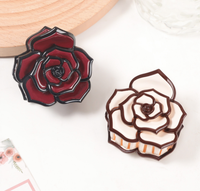 Süße Rosenblüten-Prinzessin Haarspange Kleine Plastik Modische Haaraccessoires für Hochzeit Schulanfang & Neujahr