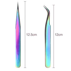 Pinzas de pestañas con logotipo personalizado Pinzas doradas de acero inoxidable Pinzas de extensión de pestañas postizas personalizadas Oferta de logotipo - Product Image 6