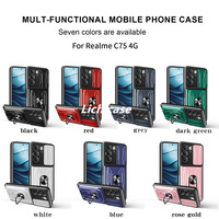 Lichicase Multi Couleur Fenêtre Coulissante Lentille Protection Invisible Fente Pour Carte Couverture De Téléphone Mobile pour Realme C71 Étui Antichoc