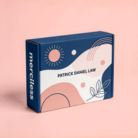 Boîte cadeau pour vêtements imprimés numériquement de luxe, boîte d'emballage rigide en carton ondulé bleu marine