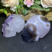 Crânes en Agate Druzy et Améthyste Violette en Gros pour la Collection – Personnalisation Possible