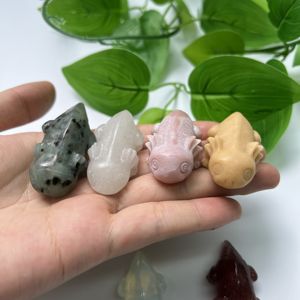 Salamander naturelle sculptée en cristal, 2 pouces, matériau mixte, Calcite <span class=keywords><strong>jaune</strong></span>, obsidienne, Quartz - Product Image 2