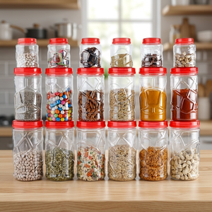 Pot en verre transparent avec couvercle à vis, étiquette sérigraphiée pour épices, herbes, noix, assaisonnements, récipient de cuisine - Product Image 4
