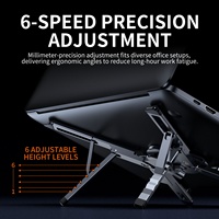 Support pliable pour tablette et téléphone en alliage d'aluminium réglable sur 6 niveaux - Support de bureau portable multifonction pour le bureau et les voyages